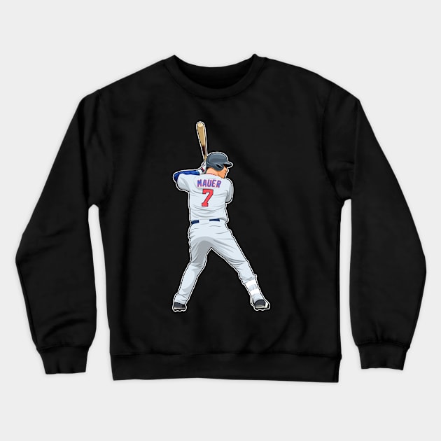 Joe Mauer #7 Bat Ready Crewneck Sweatshirt by RunAndGow